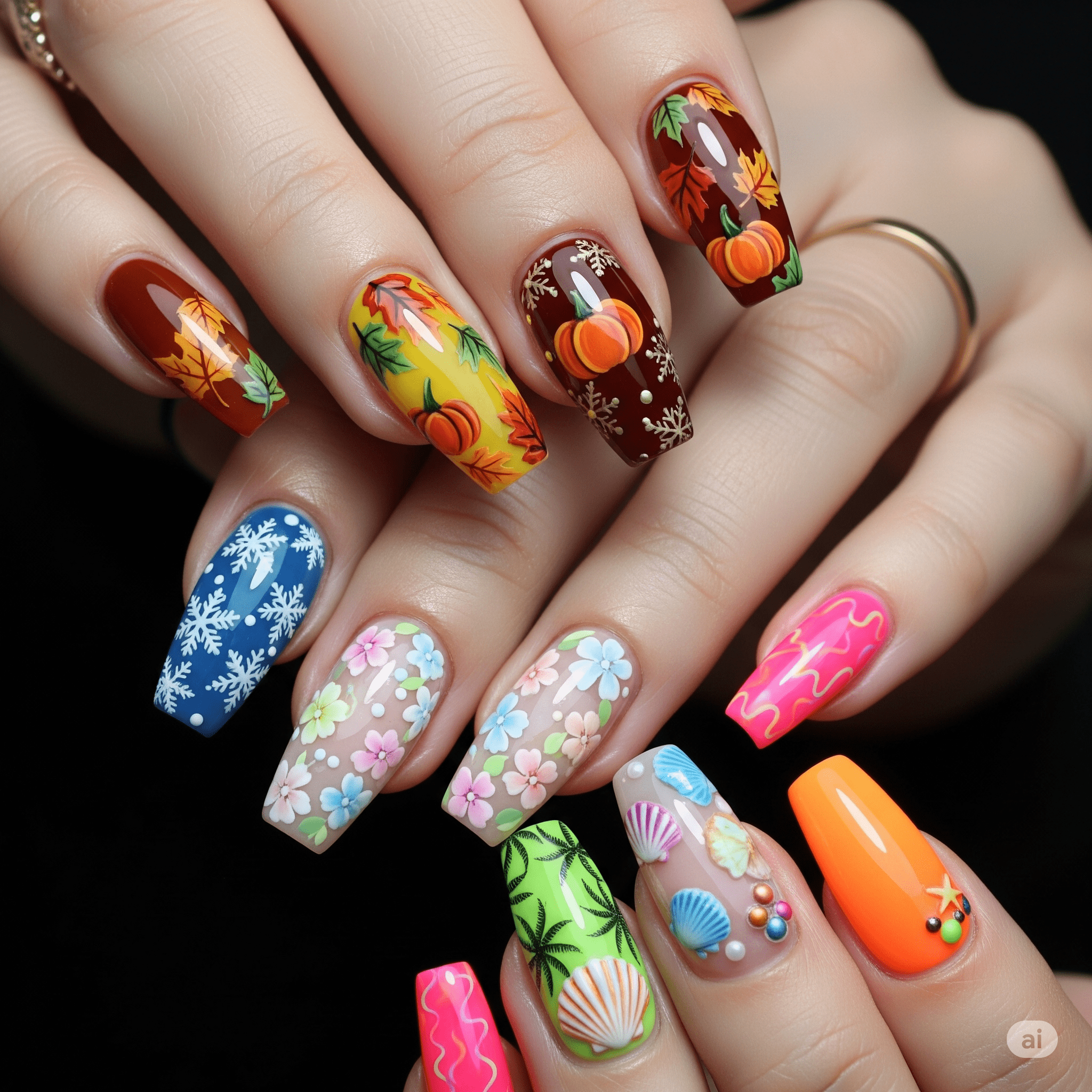 Creative Art & Seasonal Styles for Coffin Nails