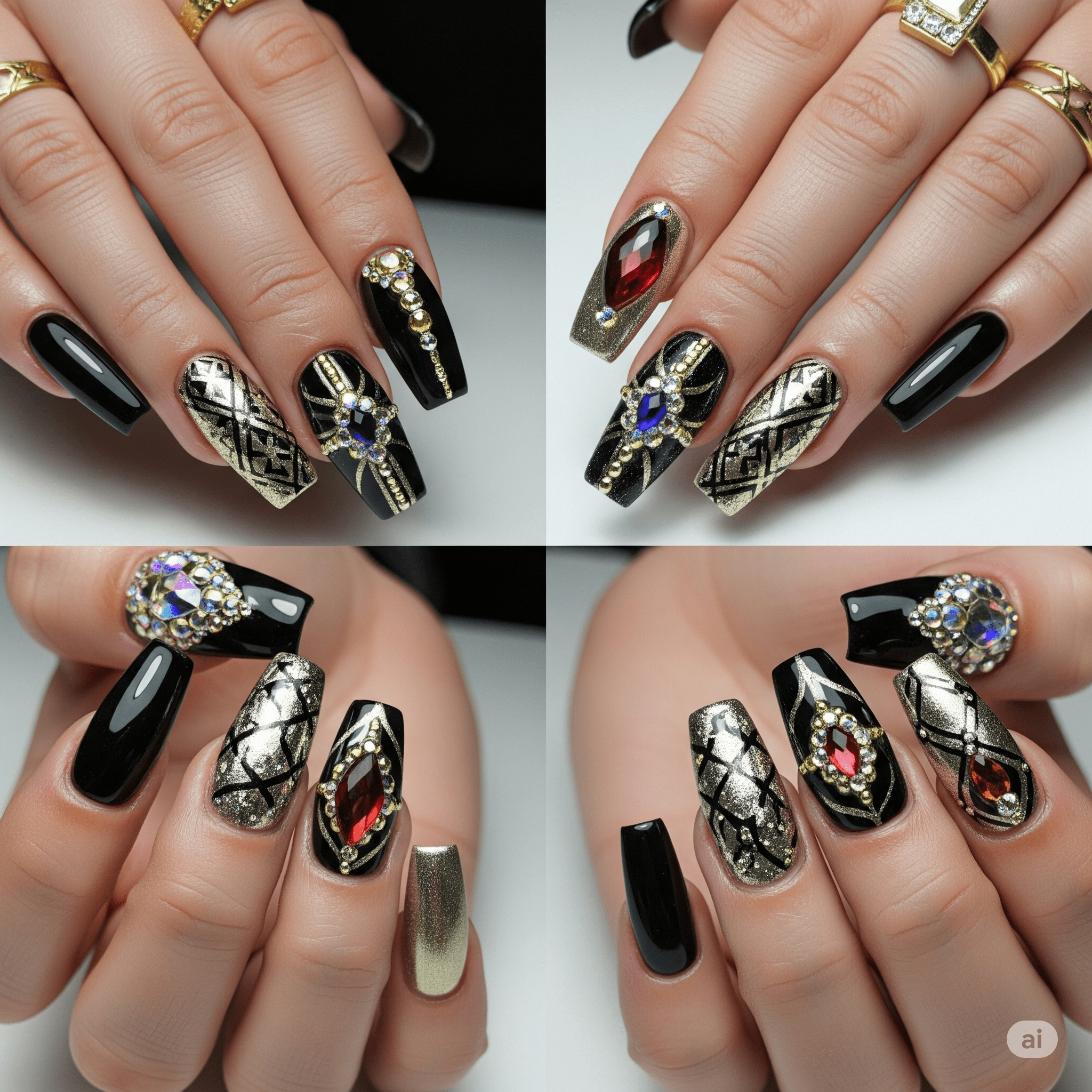 Bold & Glamorous Coffin Nail Designs