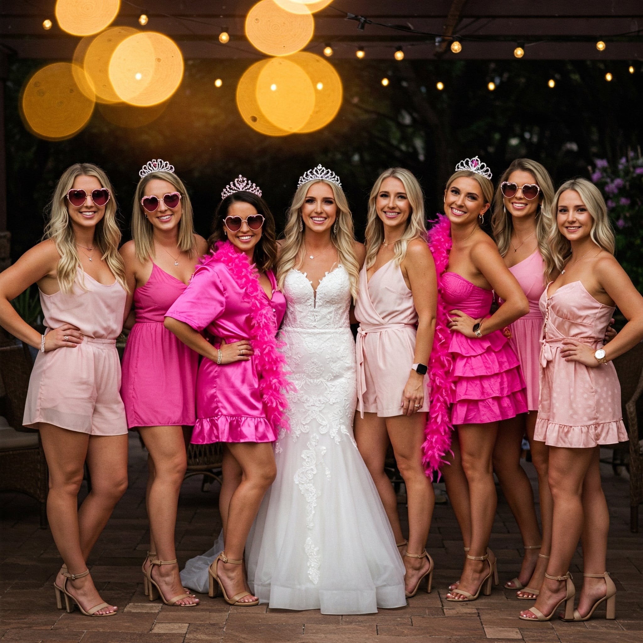 Bride Tribe pink bachelorette party outfit