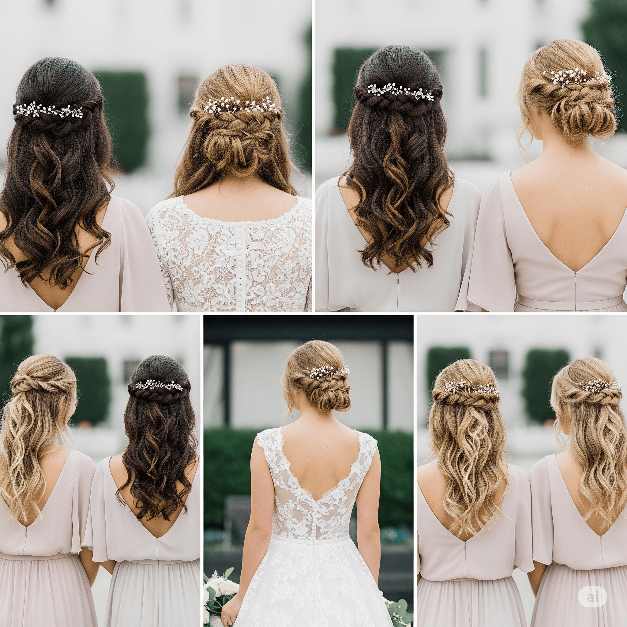 Boho and Beachy Bridal Party Hairstyles