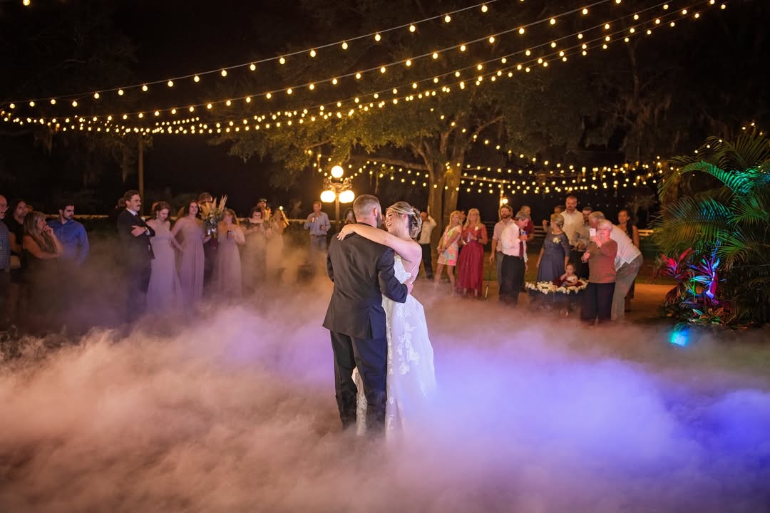 Dance floor with fog machine