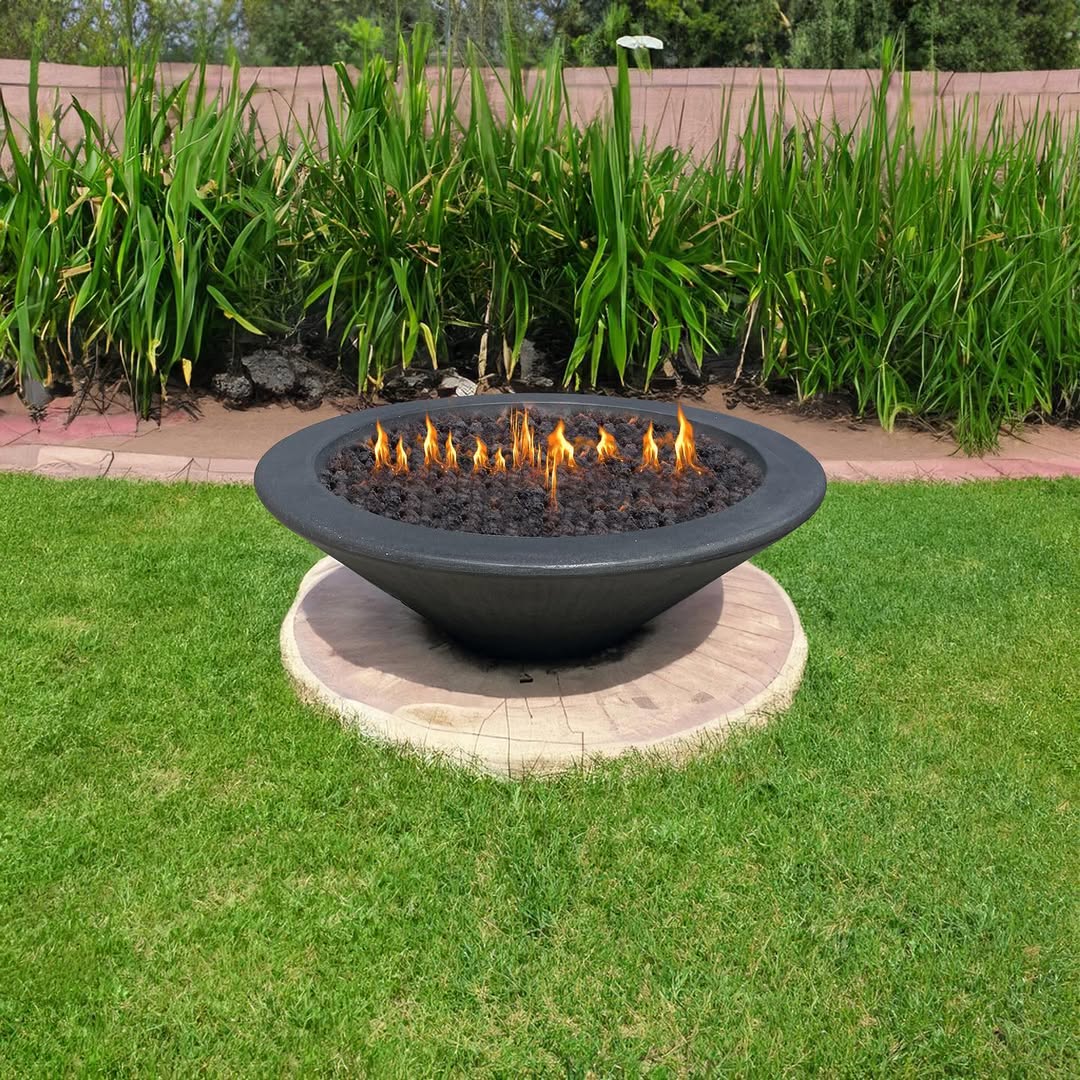 Round concrete form tube fire pit