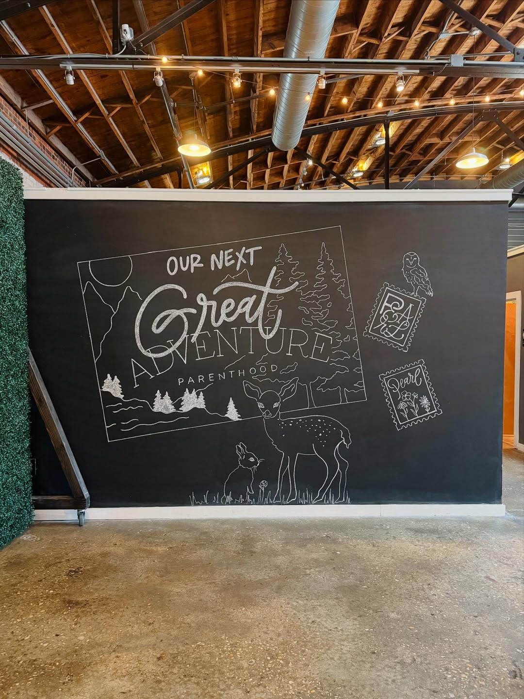 Outdoor chalkboard wall for kids