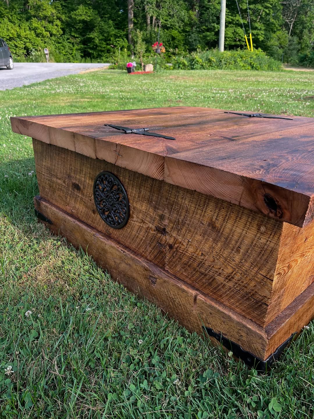 Old wooden crates turned into tables