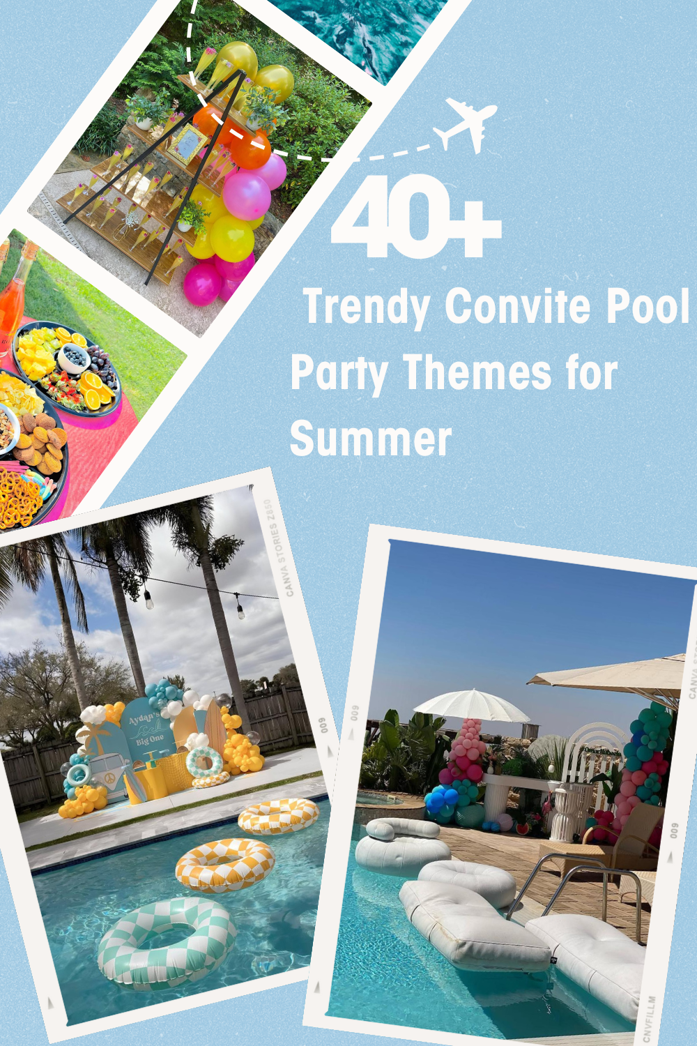 Trendy Convite Pool Party