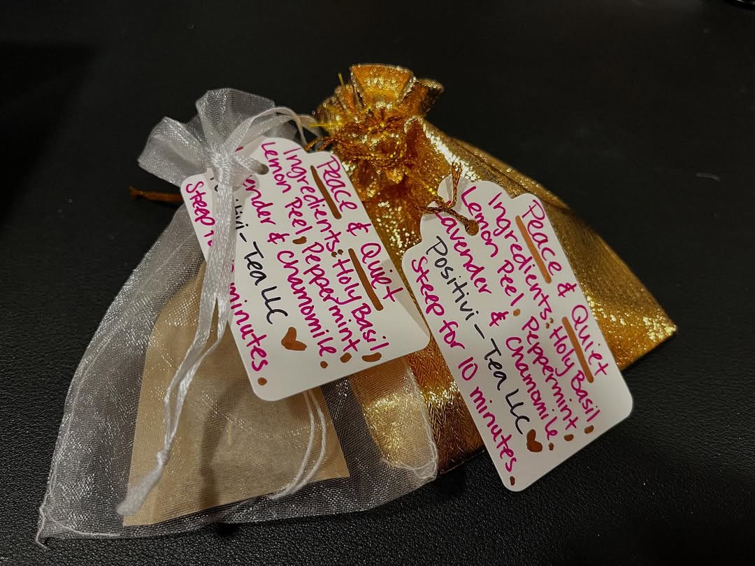 Tea sachets in organza bags