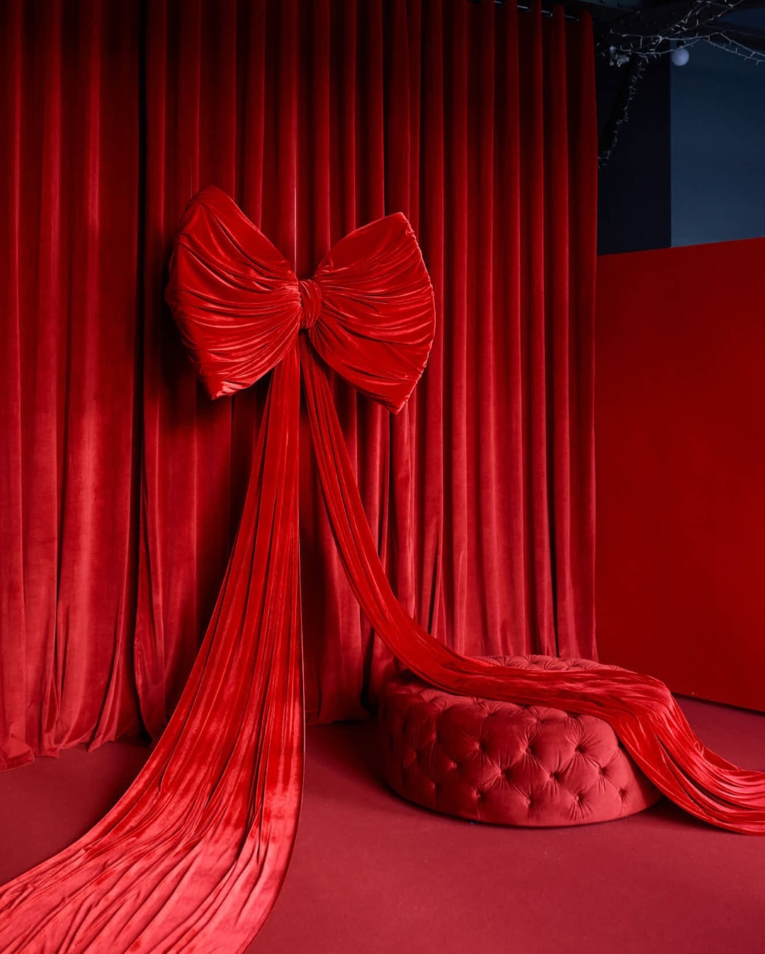 Hanging velvet drapes for drama