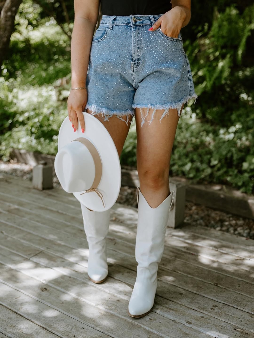 High-Waist Shorts + Glittery Top ✨