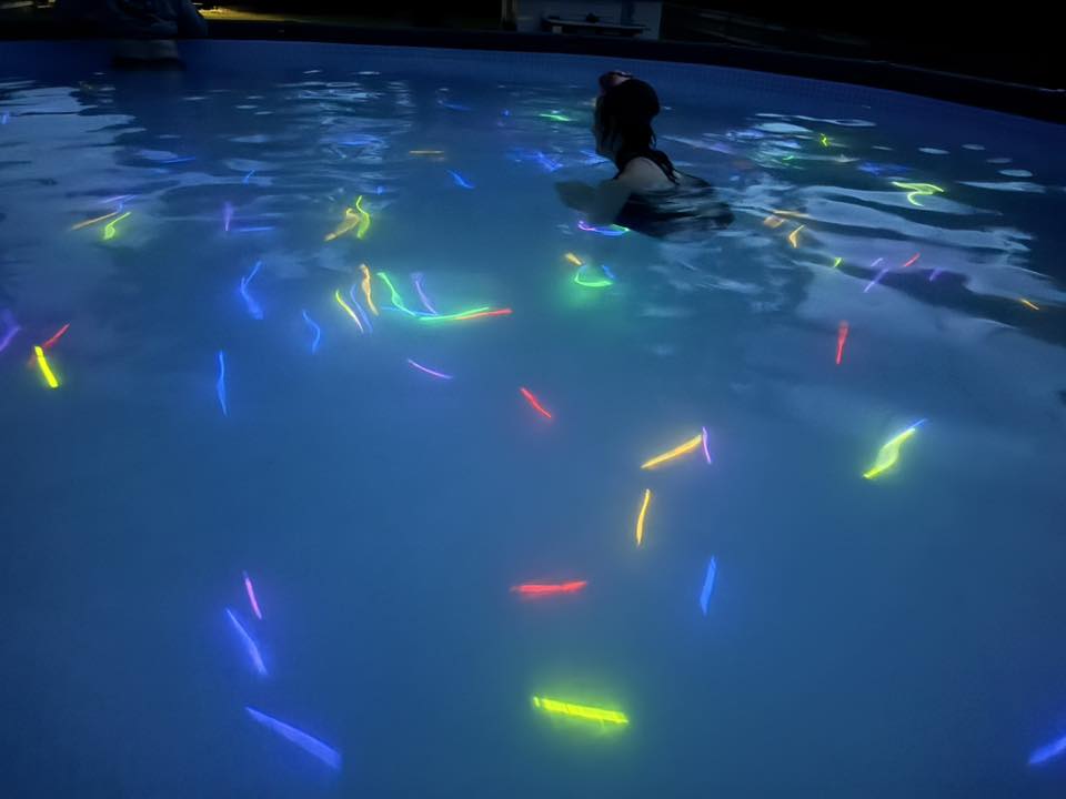 Glow Sticks in the Pool 🌟