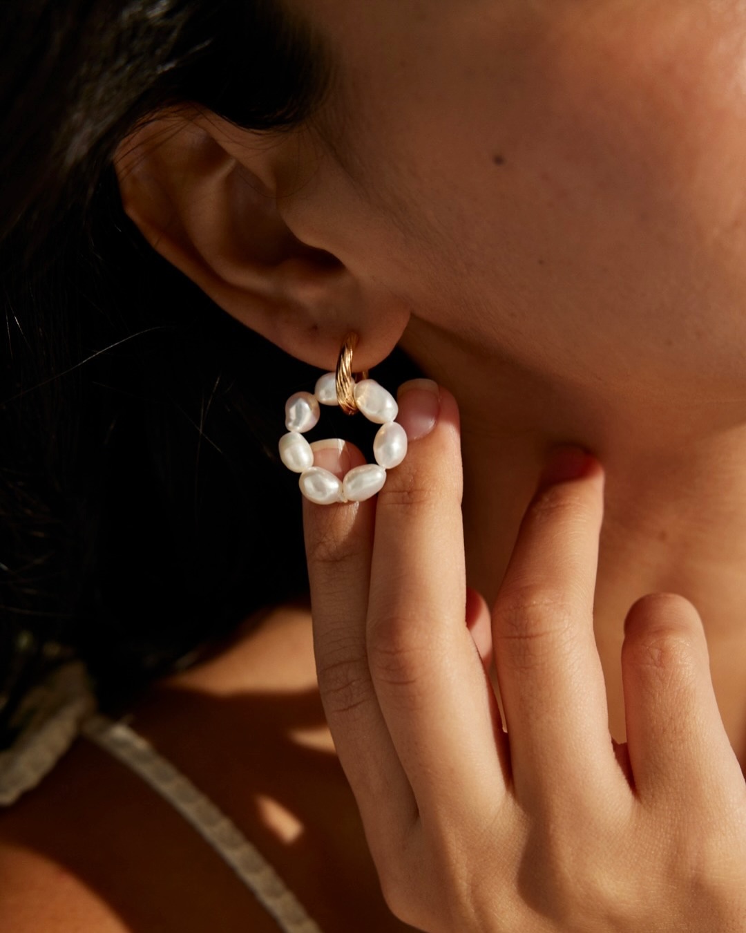 Pearl Hoop Earrings