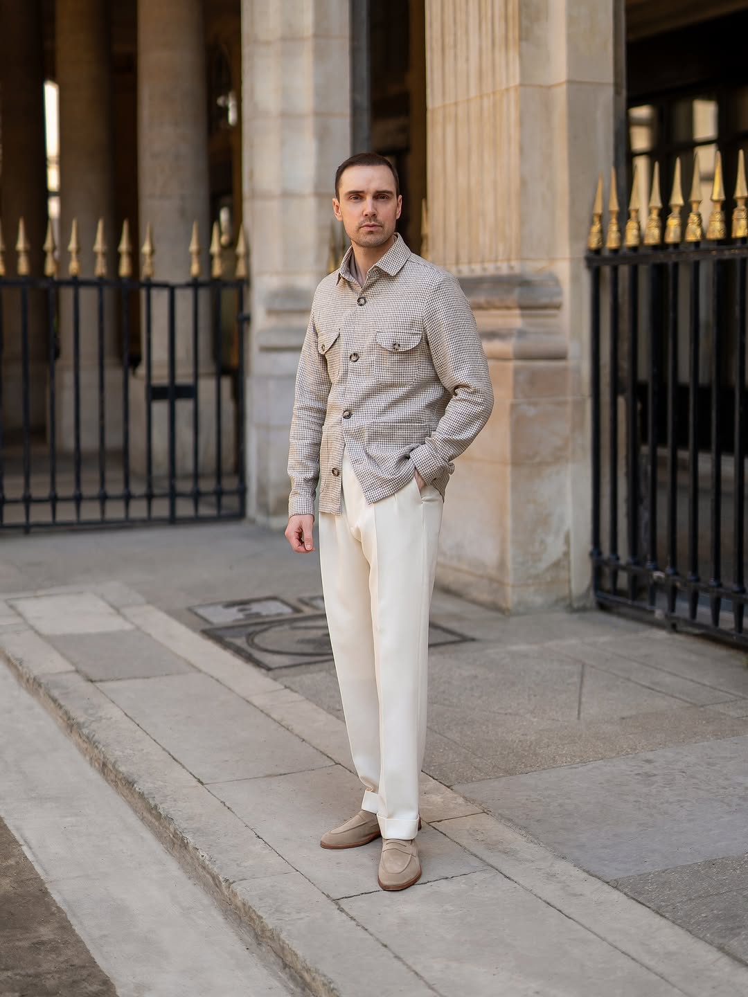 Safari Jacket and Stone-Colored Pants