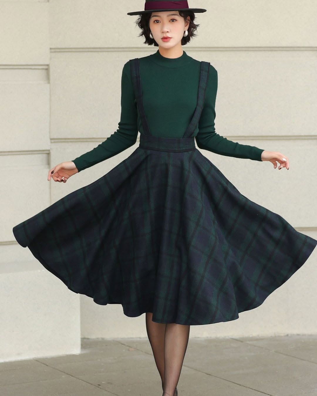 Wool skirt with a turtleneck