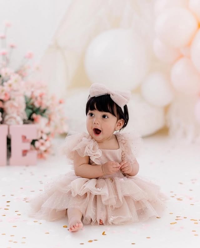 Champagne-shimmery baby dress