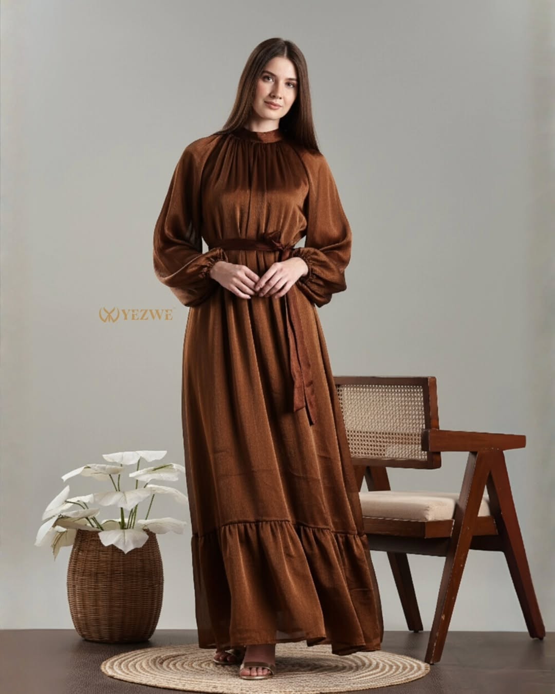 Comfortable robes in red or blush pink.