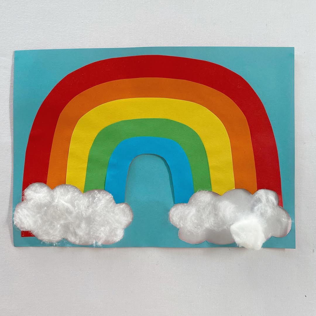 Cotton Ball Cloud Rainbow