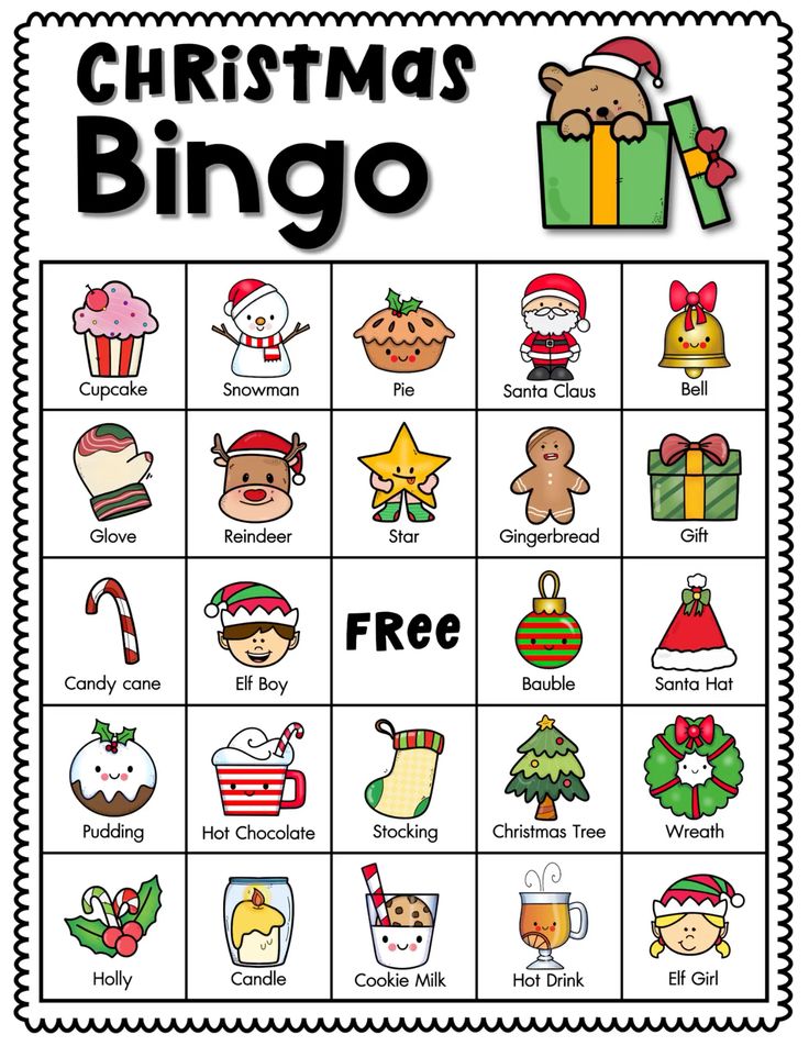 Cozy Christmas Picture Bingo