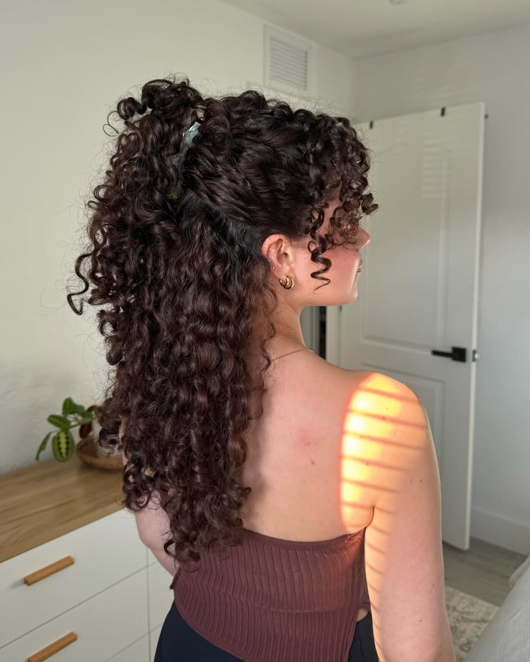 Curly half-up half-down