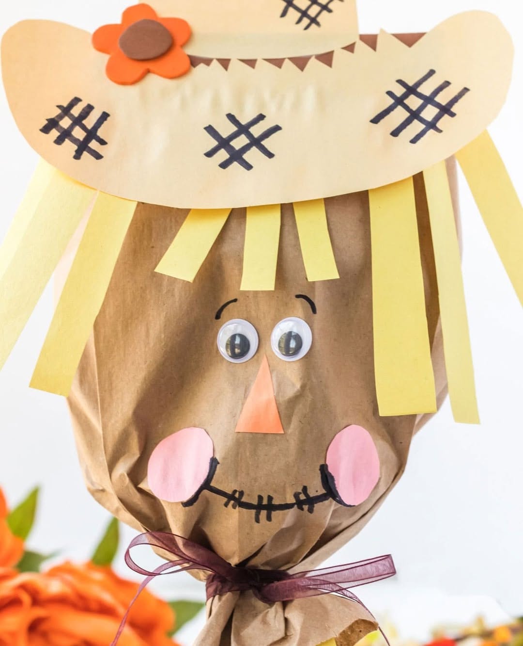 Paper Bag Scarecrow Puppet