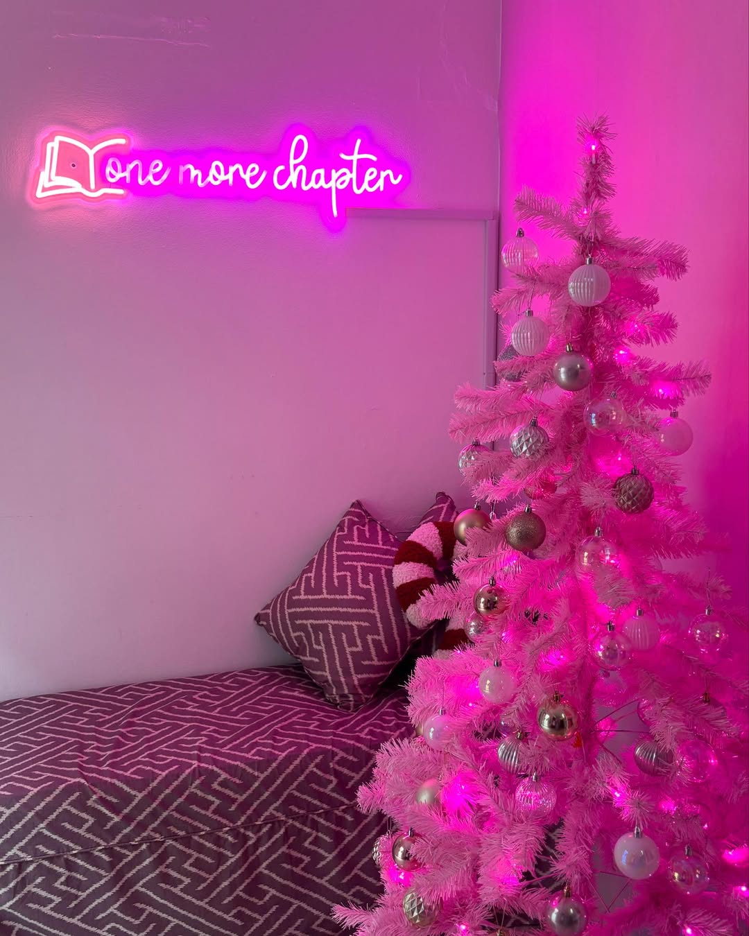 Pink Tree with Neon Lights
