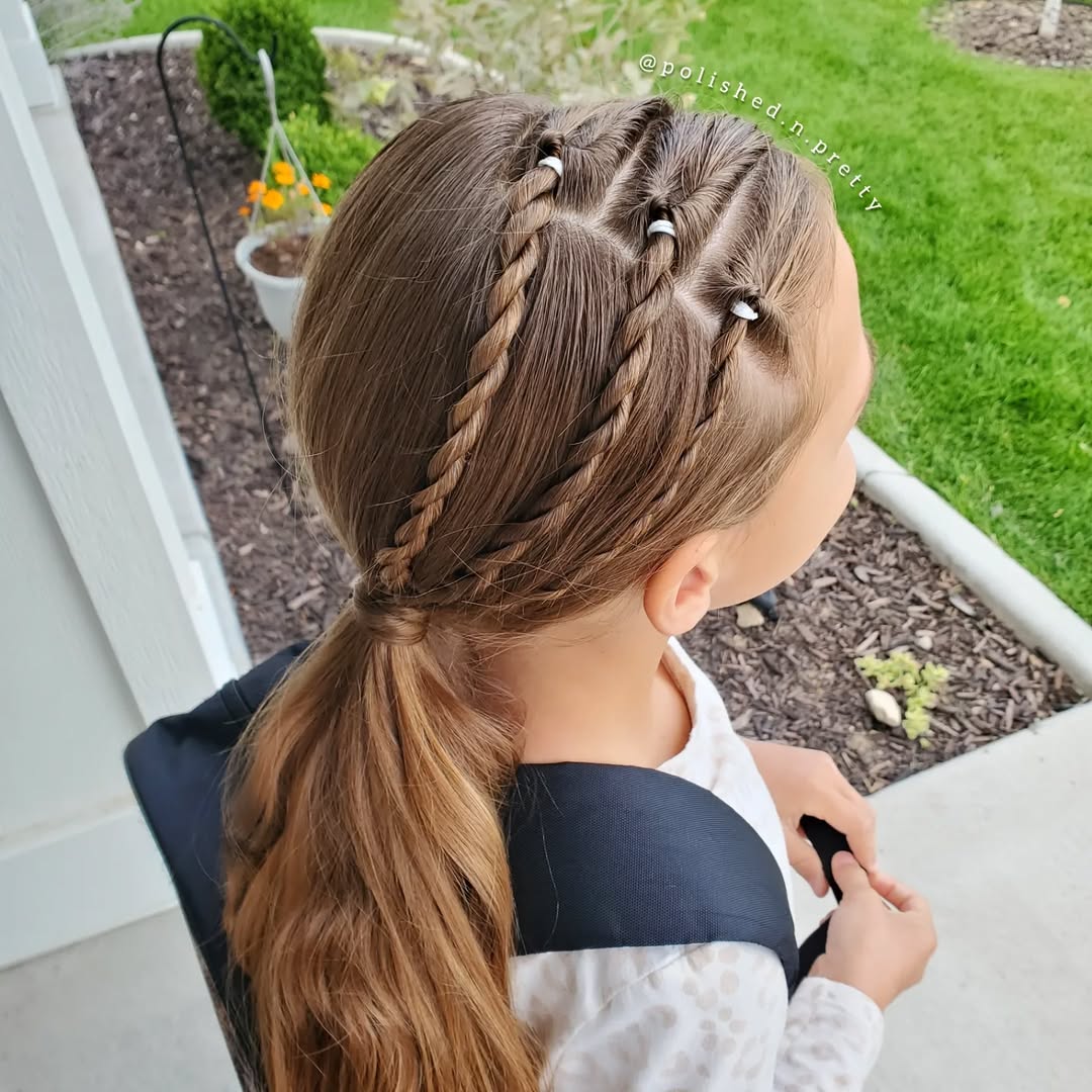Rope braid ponytail