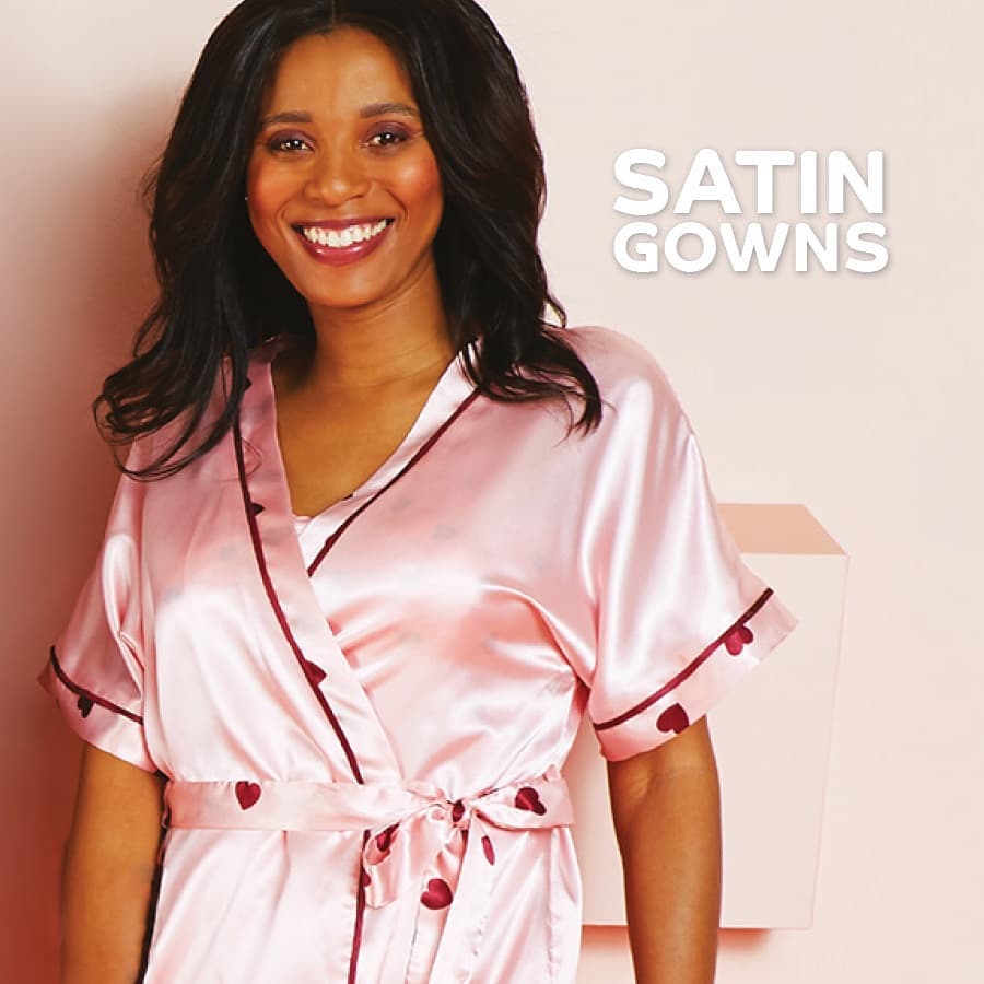 Satin Maxi Robe Over Shorts Set