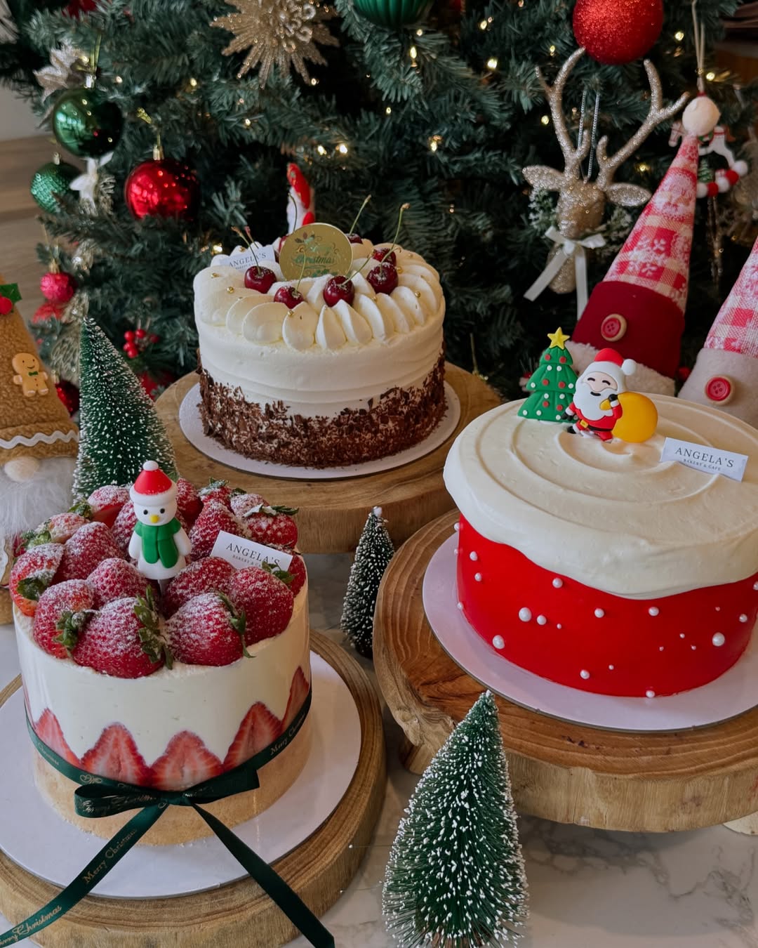 Strawberry Shortcake-Inspired Christmas Cake