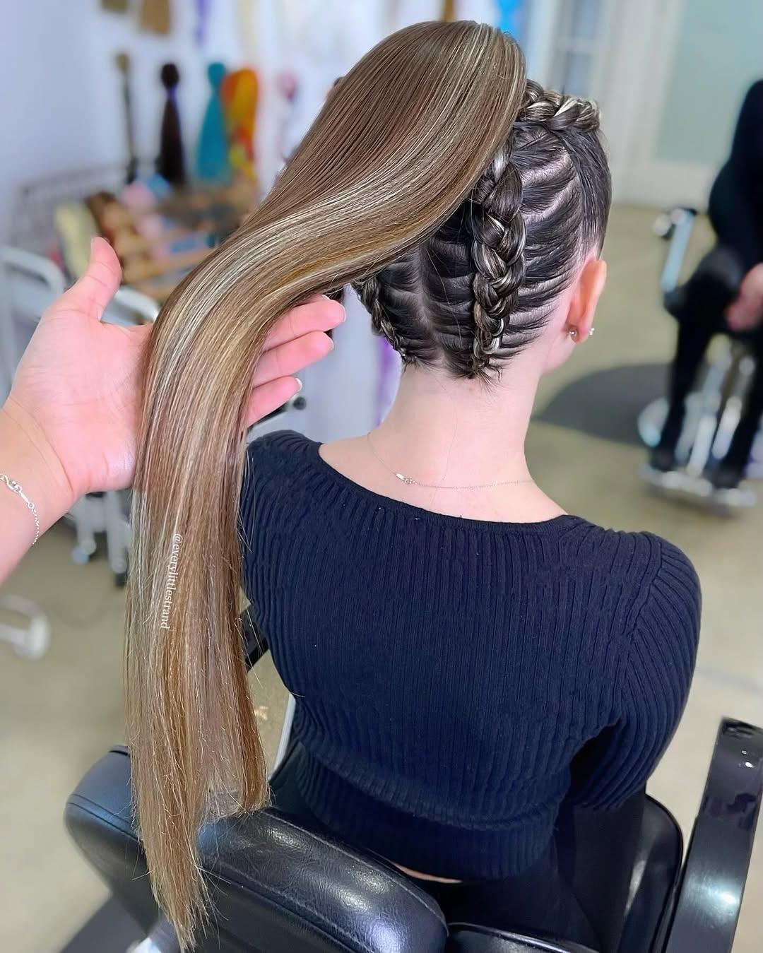 Texturized braided high pony