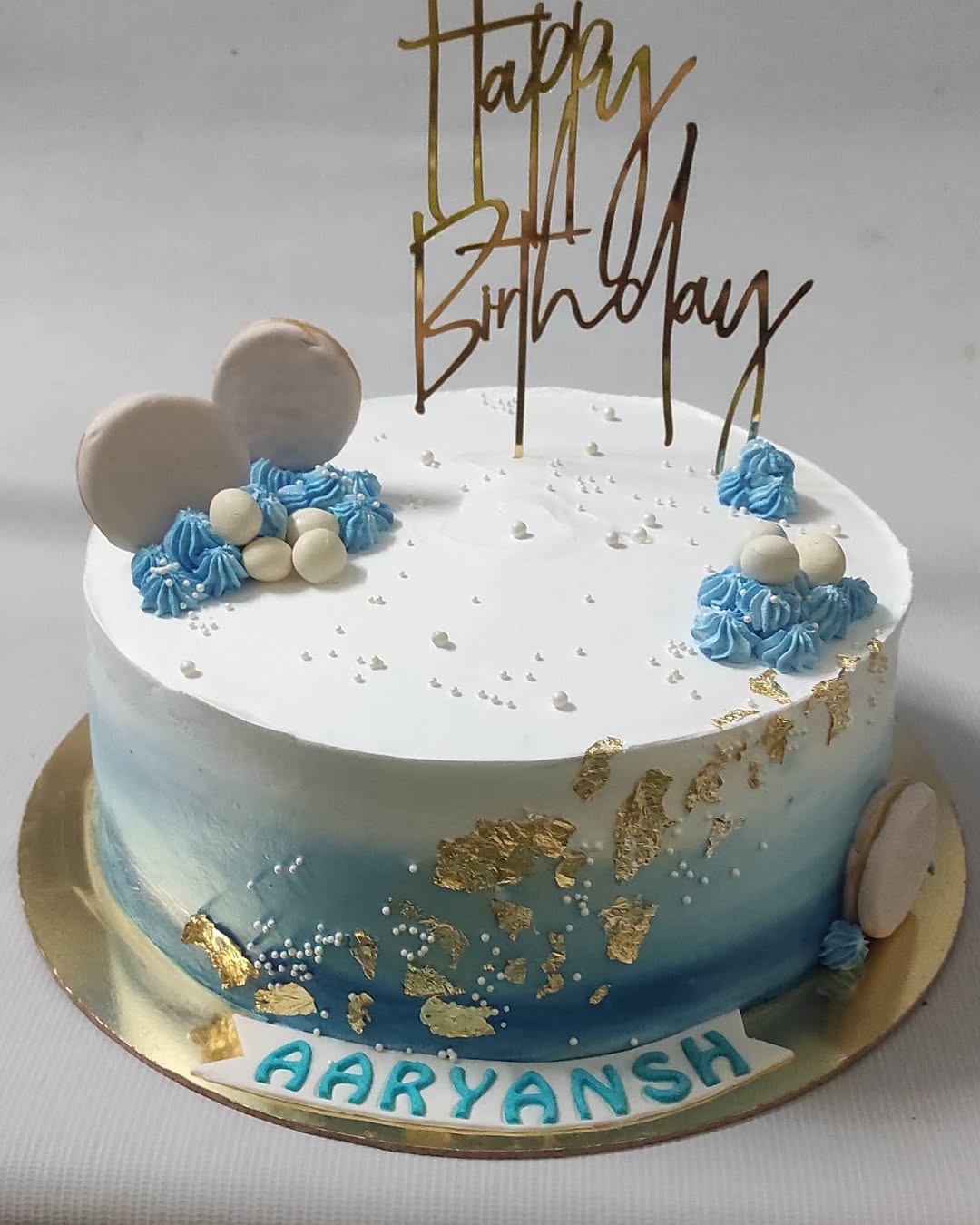 Blue Ombre Pool Party Cake