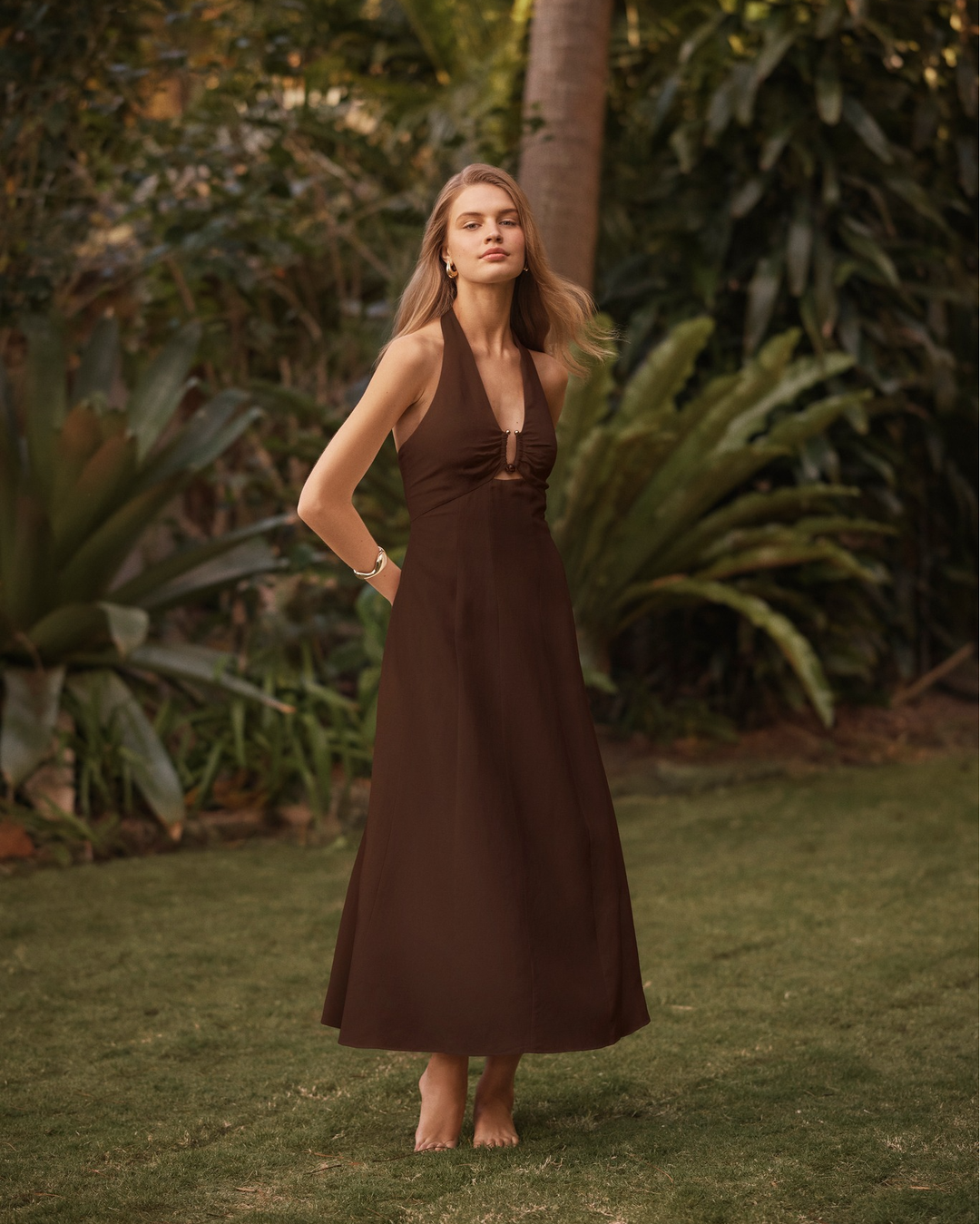 Halter Neck Midi Dress