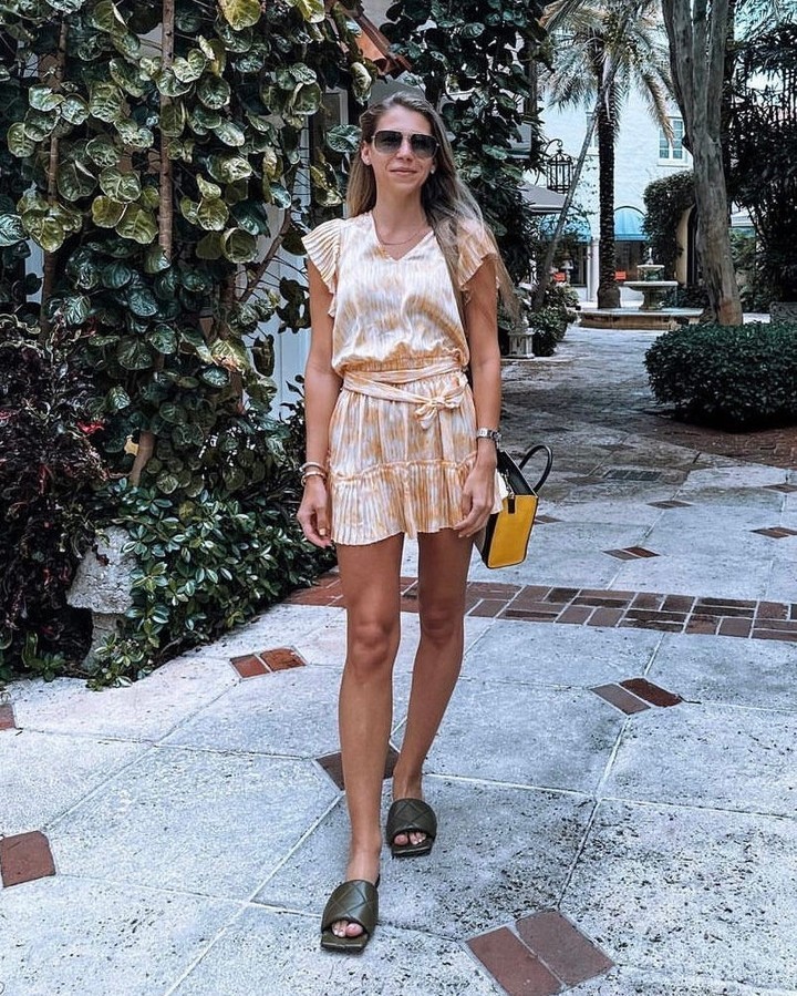 Summer dress with flat sandals