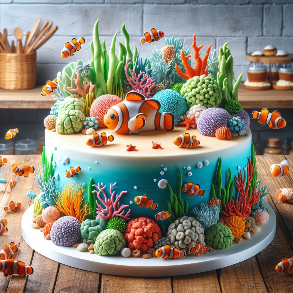 Summer Fruit Pool Cake