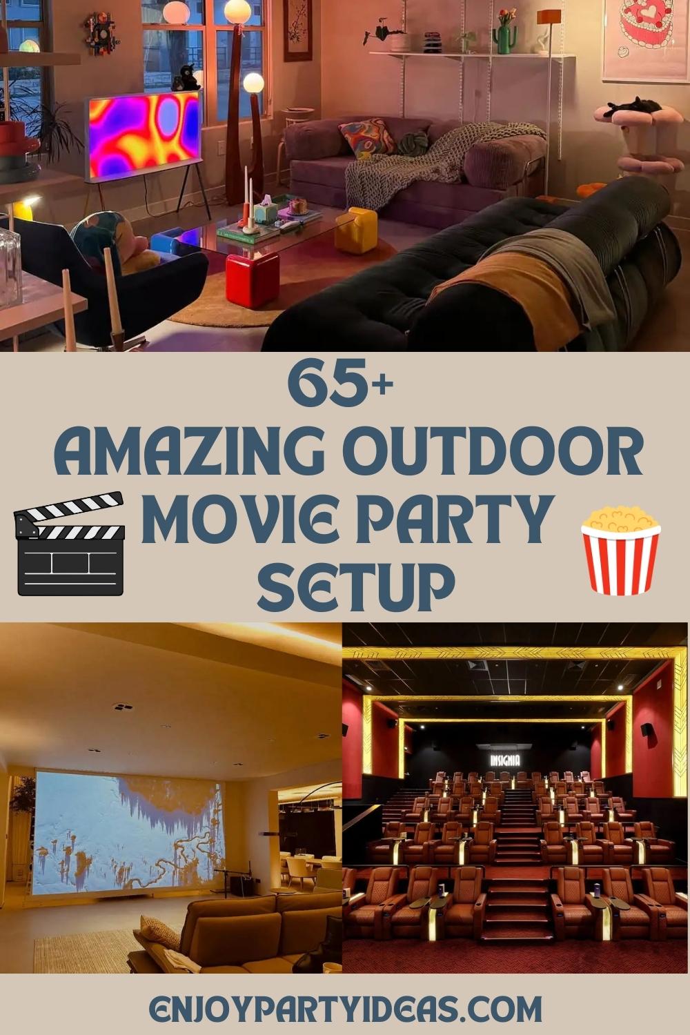 65+ Outdoor Movie Party Setup Turns Backyard Into a Theater