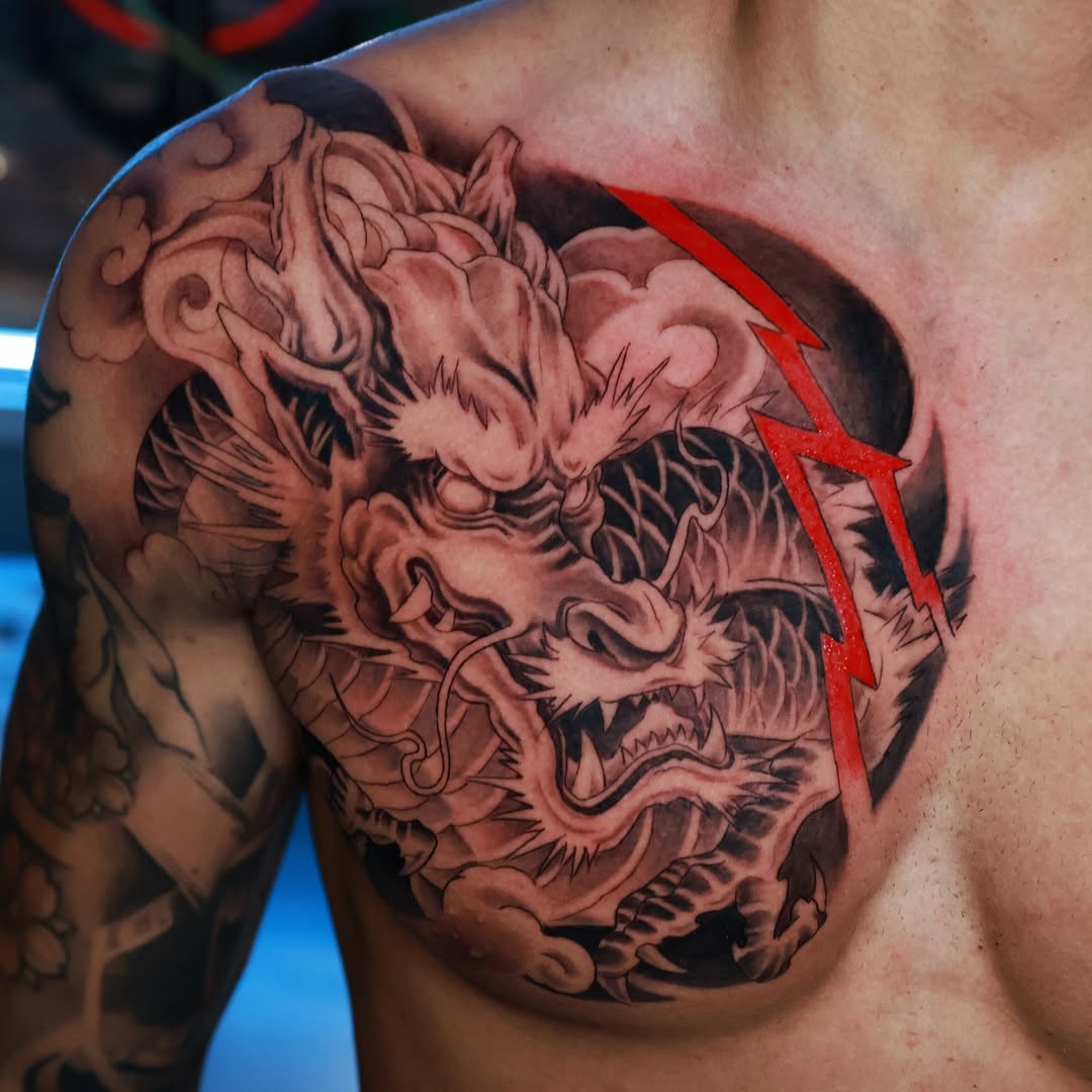 Dragon Chest Tattoo