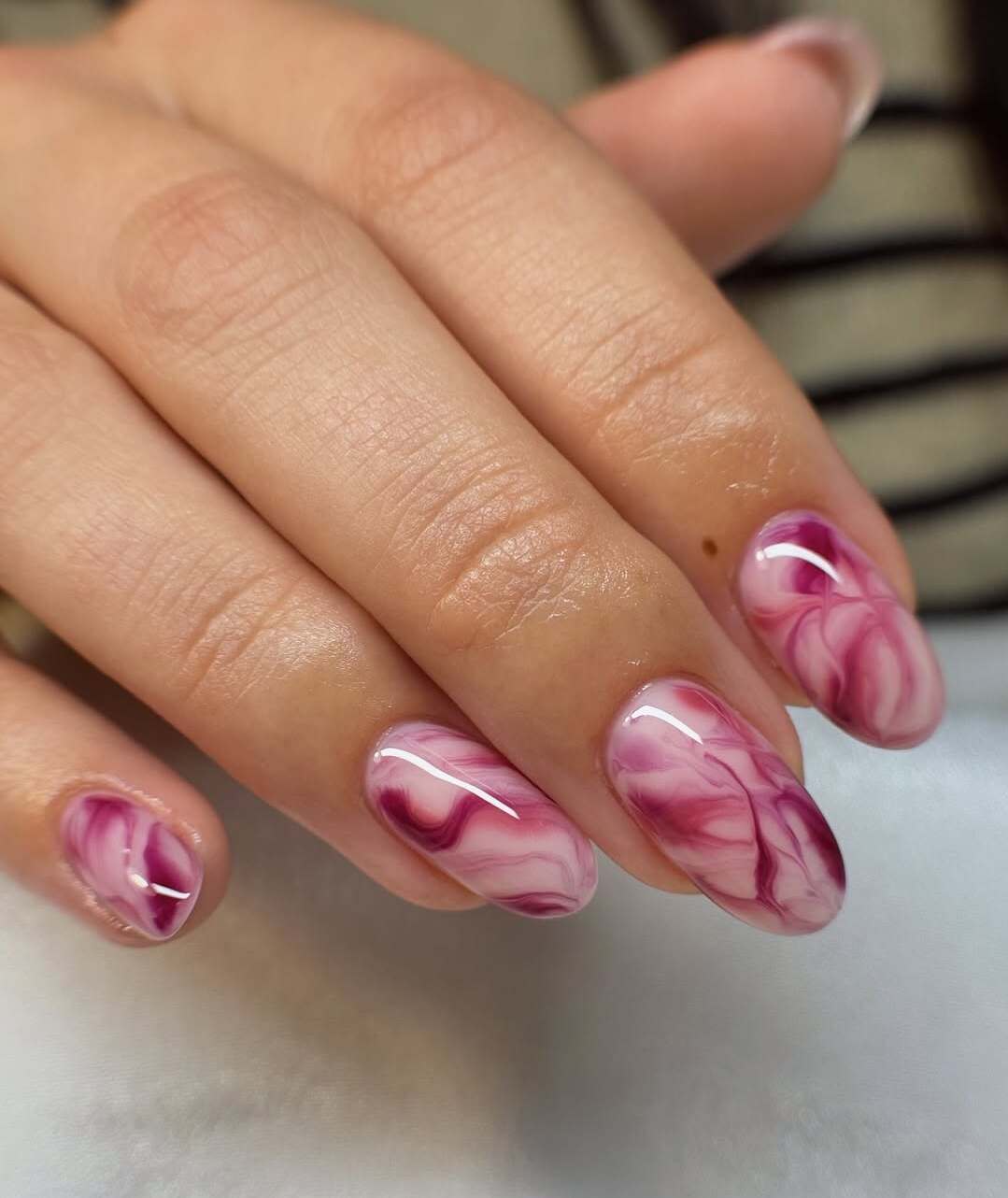 Marble Nails in Juneteenth Colors