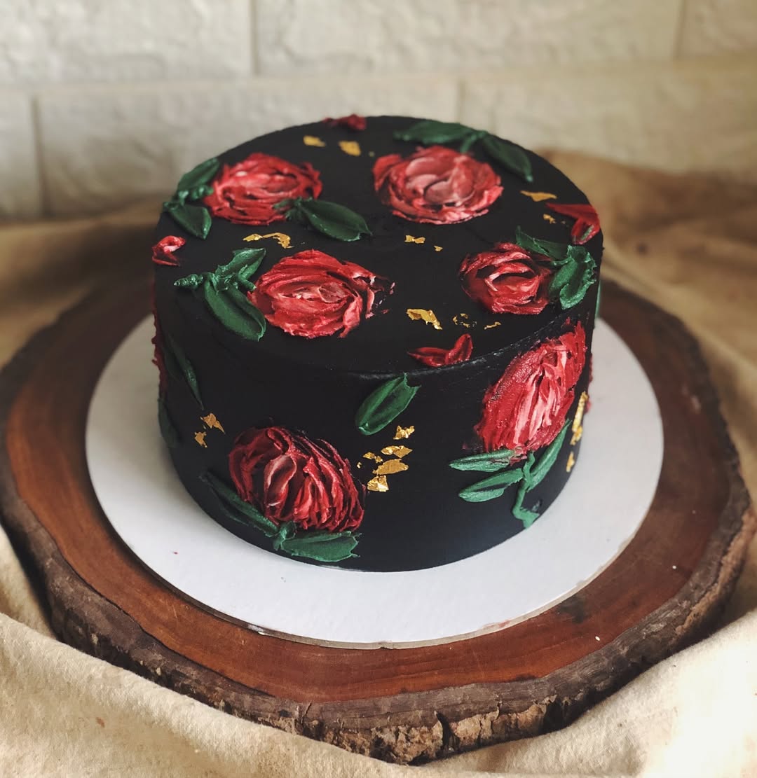 Red, Black, and Green Layer Cake