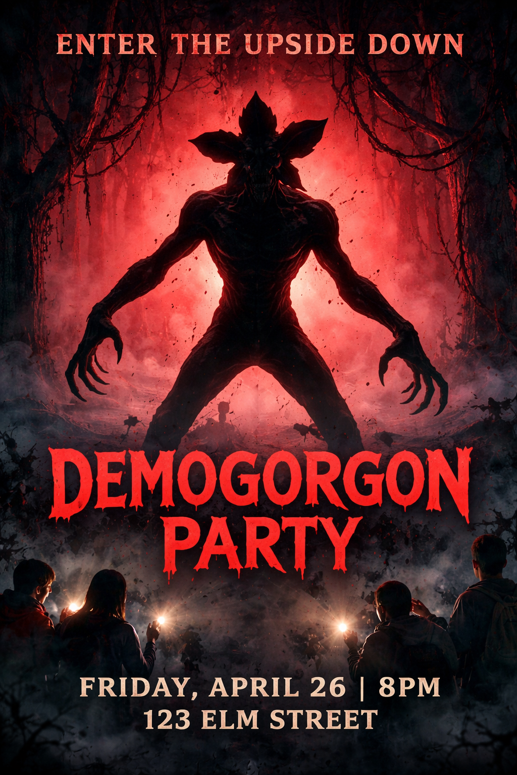 Demogorgon Silhouette Invite