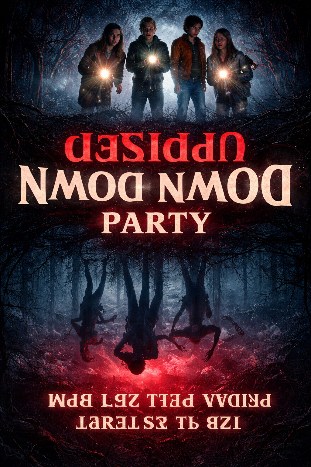 Upside Down Theme Invite