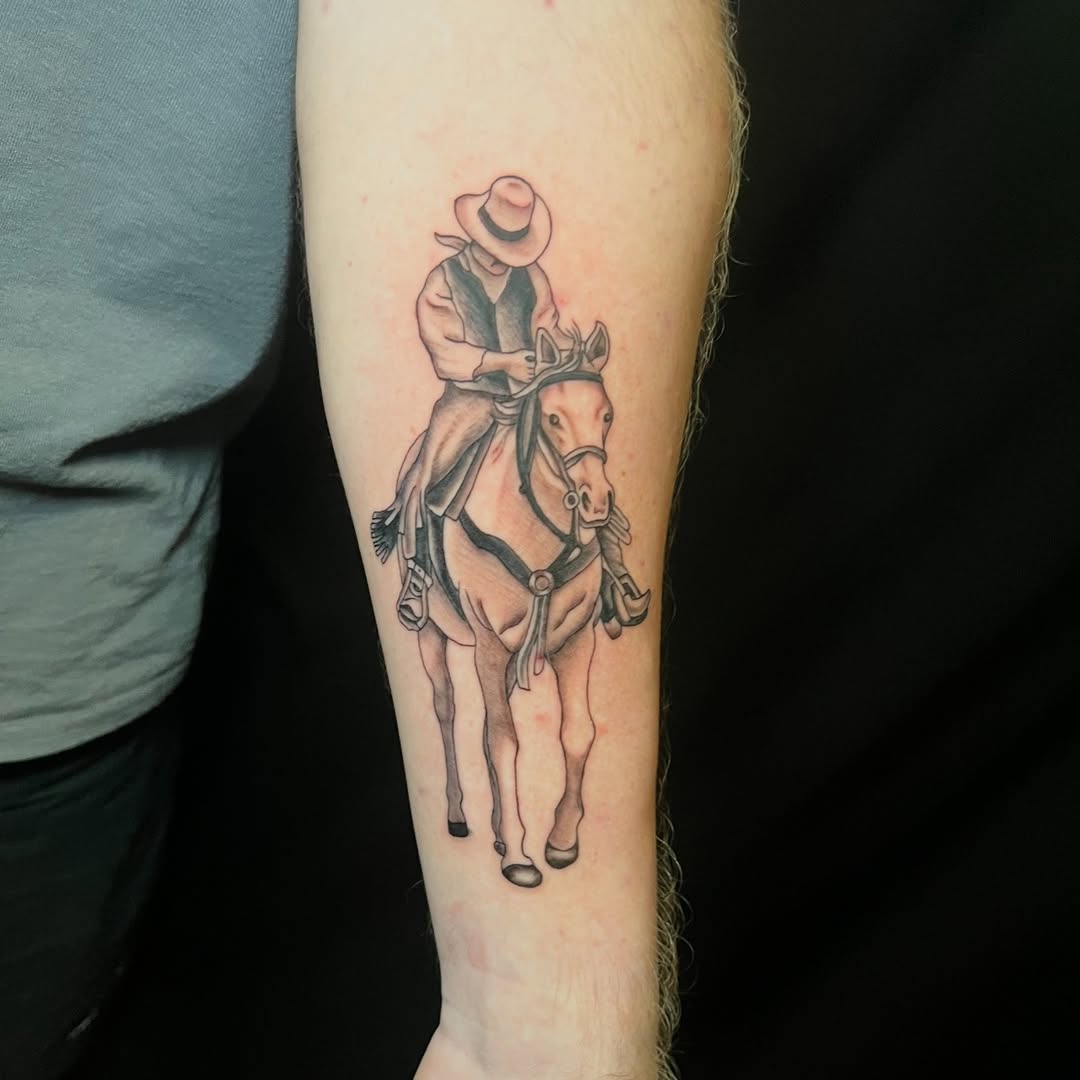 Cowboy with Horse