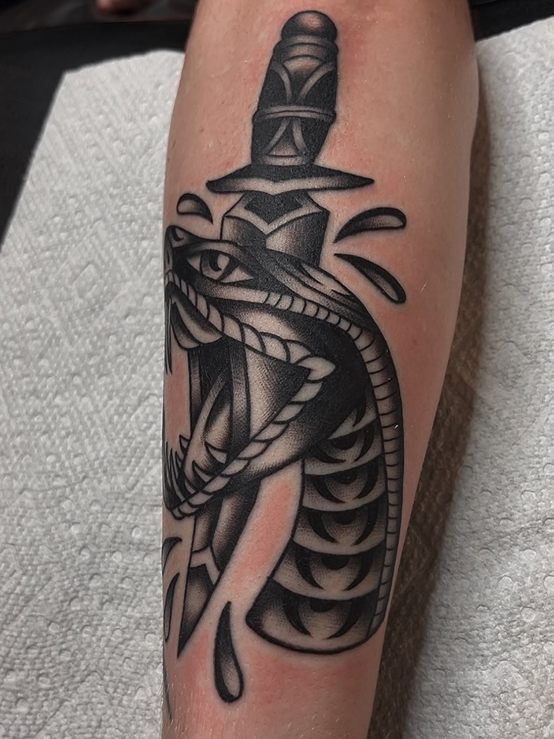 Snake and Dagger Tattoo