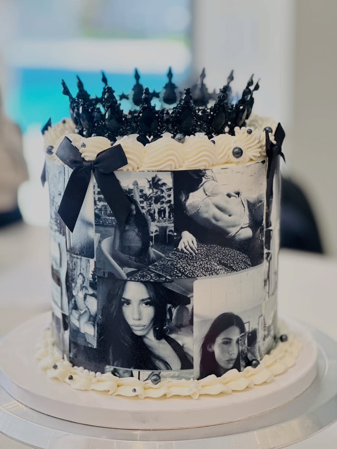 Custom edible photo collage birthday cake
