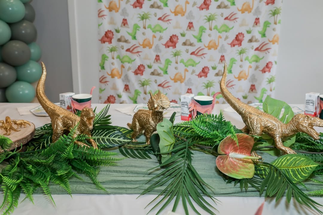 Dino-themed tablecloth