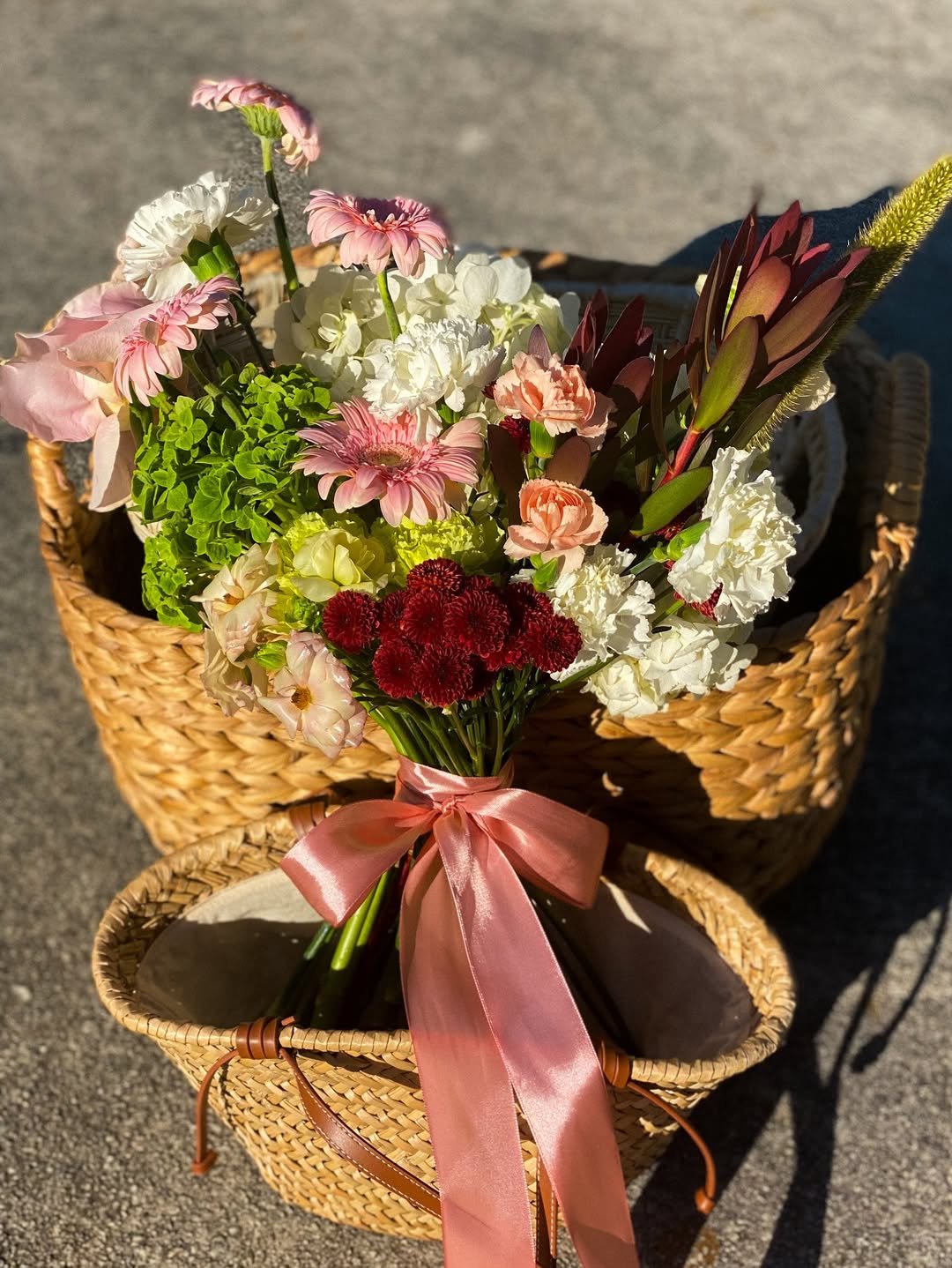 Wicker Basket Floral Arrangements